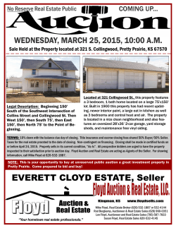 Wednesday, March 25, 2015 ~ 10:00 A.M. ~ Everett Cloyd Estate