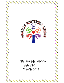 Amarillo Montessori Academy Parent Handbook