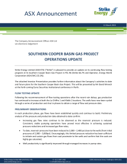 11-03-2015 Southern Cooper Basin Gas Project