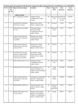 List of Formal Approvals granted under the SEZ Act,2005