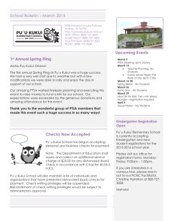 School Bulletin – March 2015 1st Annual Spring Fling Checks Now
