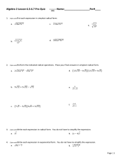 Lesson 6.5-6.7 PreQuiz