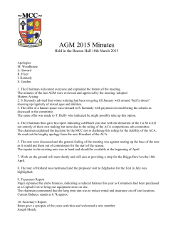 AGM AGM 2015 Minutes - Methlick Cricket Club