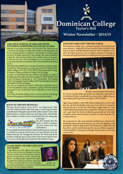 Winter Newsletter - 2014 - Dominican College Taylor`s Hill, Galway