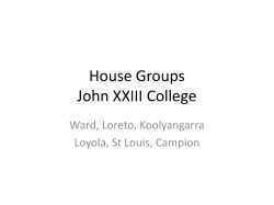 The House Groups - John XXIII College