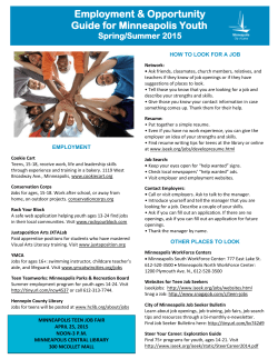 Employment & Opportunity Guide for Minneapolis Youth