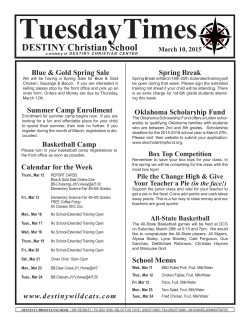 Tuesday Times - Destiny Christian School