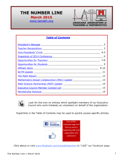 the number line - Louisiana Association of Teachers of Mathematics