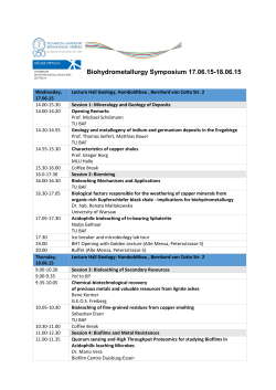 Biohydrometallurgy Symposium 17.06.15