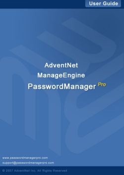 AdventNet ManageEngine PasswordManager Pro :: Help