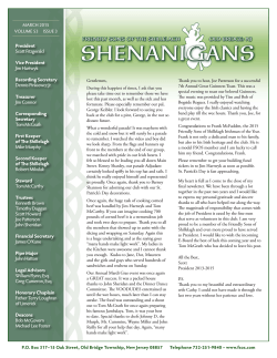 March 2015 Issue - The Order Of The Friendly Sons Of The Shillelagh
