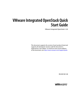 VMware Integrated OpenStack Quick Start Guide