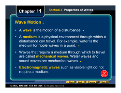 Chapter 11 Wave Motion - Princeton High School