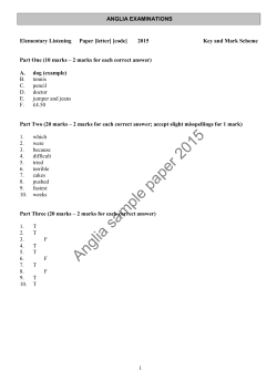 ANGLIA EXAMINATION SYNDICATE
