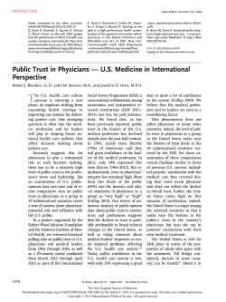 Public Trust in Physicians — US Medicine in International Perspective