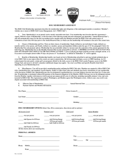 Member Contract - McCormick Woods Golf Course