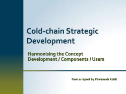 Cold-chain Solutions Development options
