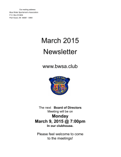 March 2015 Newsletter - Blue Water Sportsman`s Association