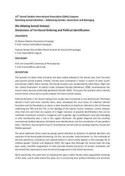 (Re-)Making Somali State(s): Dimensions of Territorial Ordering and
