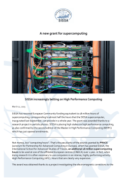 A new grant for supercomputing