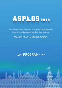 ASPLOS 2015 Technical Program