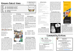 Hinuera School News … Community Notices