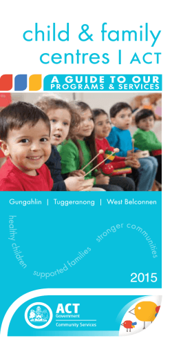 Child & Family Centres ACT - A guide to our programs and services