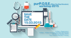 SAVE THE DATE 15.03.2015