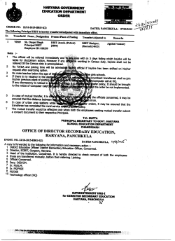 office of director secondary education, haryana, panchkula