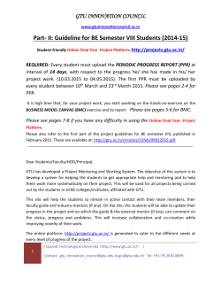 Part- II: Guideline for BE Semester VIII Students (2014-15)