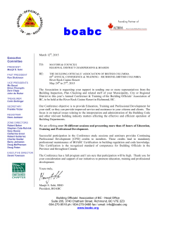 President`s Letter to Mayors - Building Officials` Association of BC