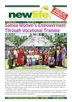 Samoa Women`s Empowerment Through Vocational Training