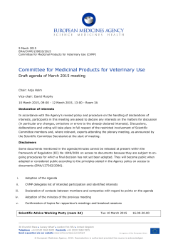 Agenda - CVMP March 2015 - European Medicines Agency