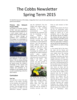Spring Term 2015 Newsletter - The Cobbs Infant and Nursery School