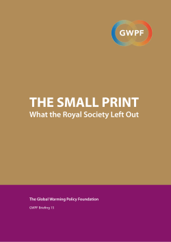THE SMALL PRINT - The Global Warming Policy Foundation