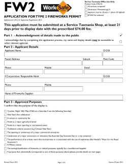 Application for Type 2 Fireworks Permit