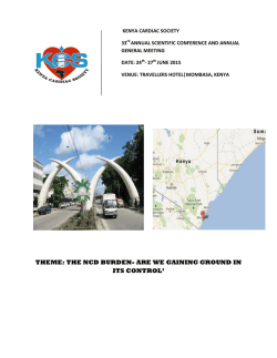 theme: the ncd burden- are we gaining ground in its control