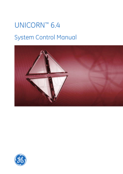 UNICORN 6.4 System Control Manual
