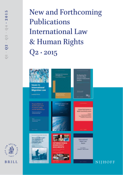 New and Forthcoming Publications International Law & Human