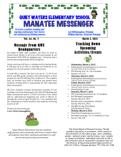 Manatee Messenger 3-4-15 - Quiet Waters Elementary School