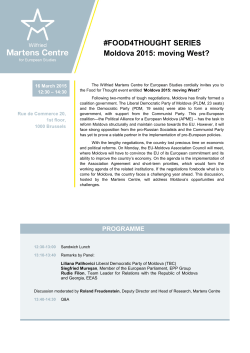 #FOOD4THOUGHT SERIES Moldova 2015: moving West?
