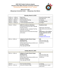AIHEC 2015 Student Conference Agenda American Indian Higher