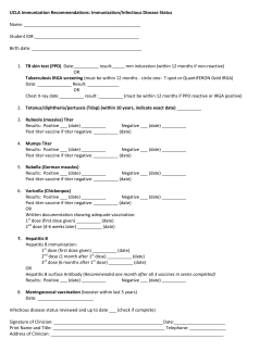 UCLA Immunization Recommendations