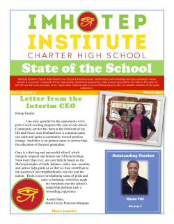 march newsletter - Imhotep Institute Charter High School