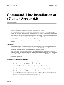 Command-Line Installation of VMware vCenter Server 6.0