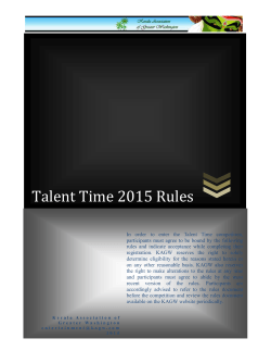 Talent Time 2015 Rules - Kerala Association of Greater Washington