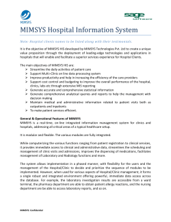 MIMSYS Hospital Information System