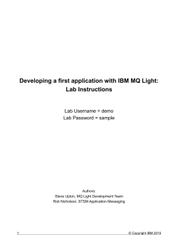 Developing a first application with IBM MQ Light: Lab Instructions