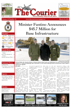 Minister Fantino Announces $45.7 Million for Base Infrastructure