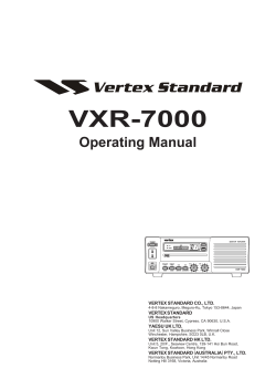 VXR-7000 Operating Manual